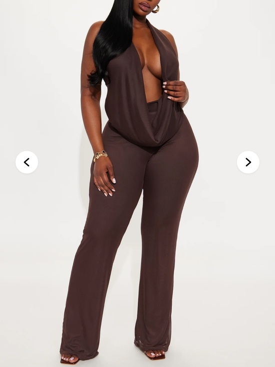 Pants - Brown halter top jumpsuit